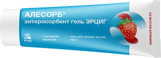 Алесорб Энтеросорбент гель Эрциг клубника 180г (Фармацевтическая фабрика)