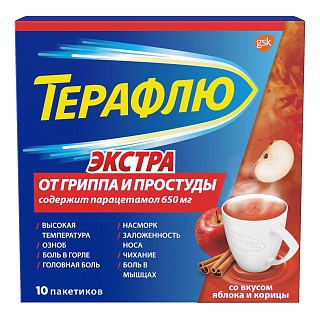 ТераФлю Экстра ябл/корица пак N10 (Глаксо)