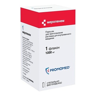 Меропенем пор д/р-ра в/в фл 1г N1 (Промомед Рус)
