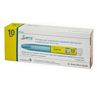 Баета р-р для п/к введ 250мкг/мл 2,4мл N1 (АстраЗенека)