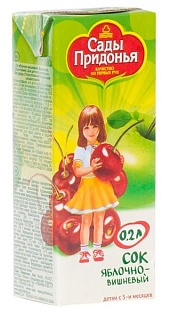Купить сады придонья сок яблоко/вишня 200мл (сады придонья) Сады Придонья сок яблоко/вишня 200мл (Сады Придонья)